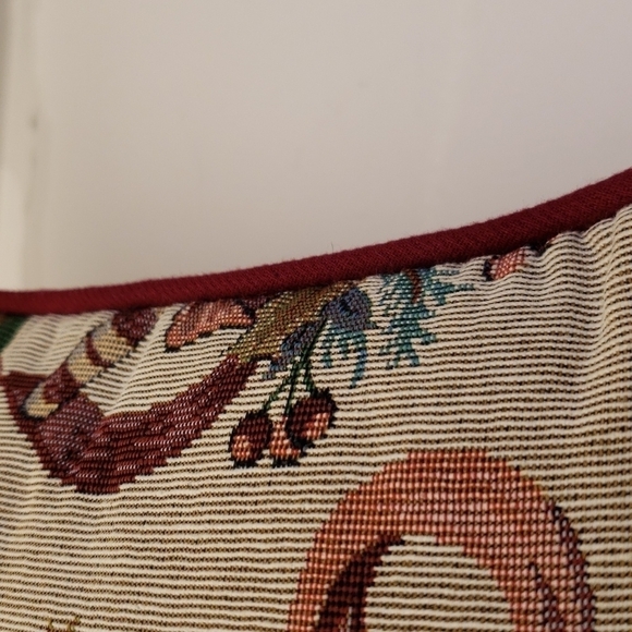 TAPESTRY square Christmas pillow cushion decorative candy canes holly 12" x 12" - Picture 5 of 6